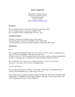 Erik J. Engstrom - UC Davis Department of Political Science