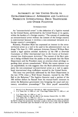 Authority of the United States to Extraterritorially Apprehend and