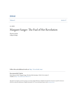 Margaret Sanger: The Fuel of Her Revolution
