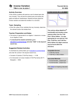 Inverse Variation - TI Education
