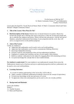 Pizza for me - Project Maths