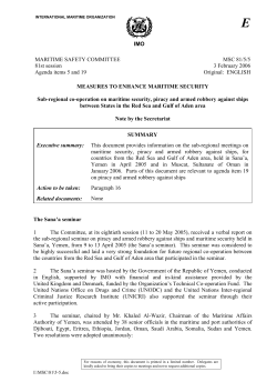 IMO MARITIME SAFETY COMMITTEE 81st session Agenda items 5