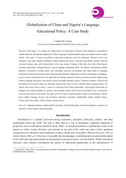 Globalization of China and Nigeria`s Language Educational Policy