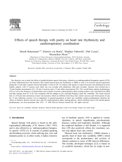 E ffects of speech therapy with poetry on heart rate rhythmicity and