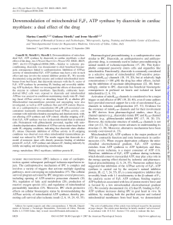 Downmodulation of mitochondrial F0F1 ATP synthase by diazoxide