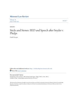 Sticks and Stones: IIED and Speech after Snyder v. Phelps
