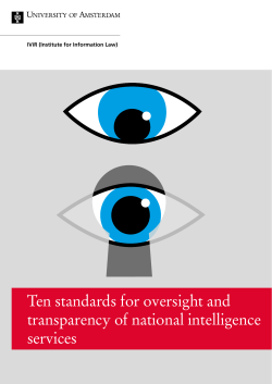 Ten standards for oversight and transparency of national