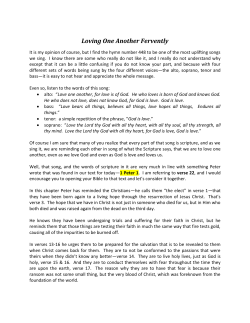 Loving One Another Fervently - Hartford Avenue Church of Christ