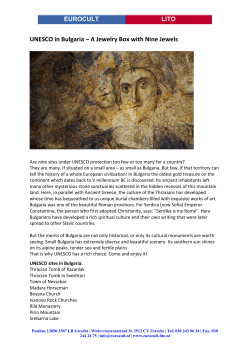 UNESCO in Bulgaria &ndash; A Jewelry Box with Nine Jewels - Eurocult-Lito