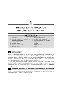 introduction to production and operation management