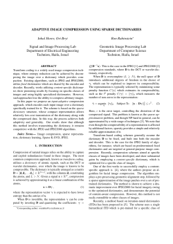 Adaptive Image Compression using Sparse Dictionaries