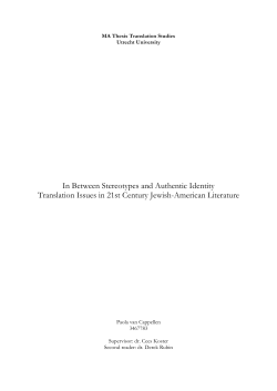 In Between Stereotypes and Authentic Identity Translation Issues in