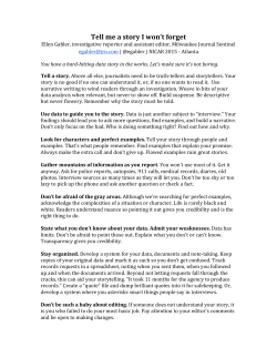 Tell me a story I won`t forget