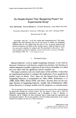 Do People Exploit Their Bargaining Power? An Experimental Study*