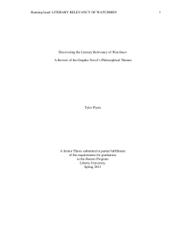 Discovering the Literary Relevancy of Watchmen