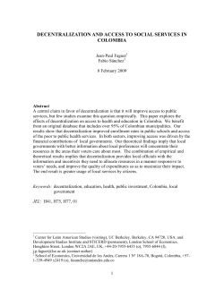 Decentralization and Local Government in Bolivia