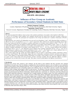 Influence of Peer Group on Academic Performance of Secondary