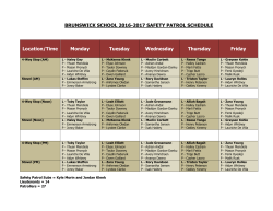 BRUNSWICK SCHOOL &ndash; SAFETY PATROL SCHEDULE &ndash; JUNE