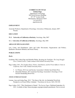 CURRICULUM VITAE Joshua Page