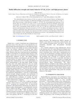 Radial diffraction strength and elastic behavior of