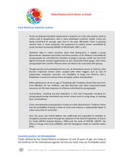 Fact Sheet on Juvenile Justice Juvenile justice: an introduction