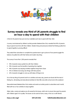 Survey reveals one third of UK parents struggle to find an hour a day