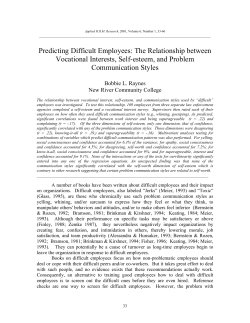 Predicting Difficult Employees: The Relationship