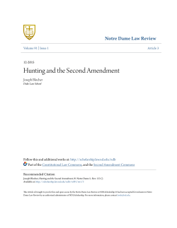 Hunting and the Second Amendment