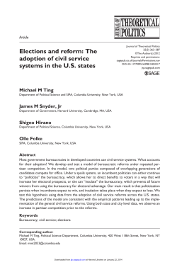 Elections and reform: The adoption of civil service systems in the US