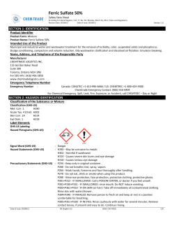 Ferric Sulfate 50% - Chemtrade Logistics