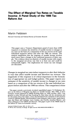 The Effect of Marginal Tax Rates on Taxable Income: A Panel Study