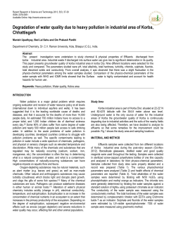 Degradation of water quality due to heavy pollution in industrial area