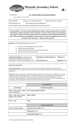 Gr. 10 Dramatic Arts Course Outline