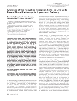 Analyses of the Recycling Receptor, FcRn, in Live Cells Reveal
