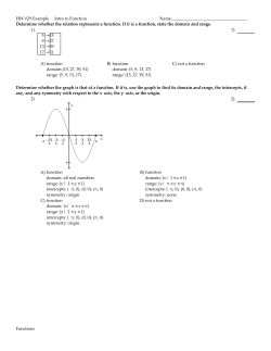 HW #29 Example &ndash; intro to Functions