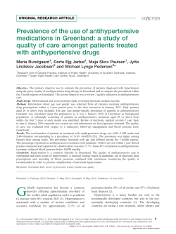Prevalence of the use of antihypertensive medications in Greenland