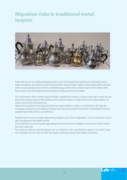 Migration risks in traditional metal teapots