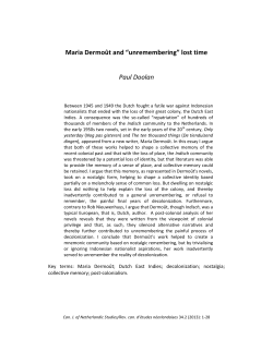 Maria Dermo&ucirc;t and "unremembering" lost time