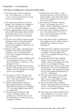 Proportions - word problems