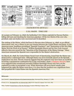 ( BACKGROUND ARTICLE ) U.S.S. MAINE TIME LINE At 9:40pm on