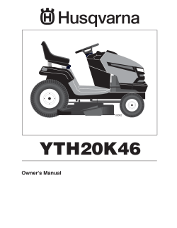 Operator`s Manual, YTH 20 K 46, 96043003300, 2006