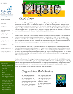 March 2012 Newsletter - University of San Diego