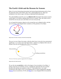 The Earth`s Orbit and the Reasons for Seasons