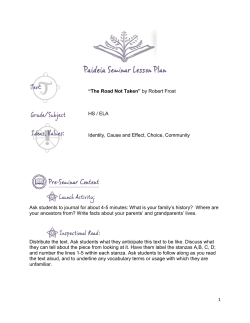 The Road Not Taken - National Paideia Center