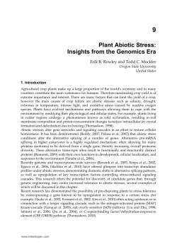 Plant Abiotic Stress: Insights from the Genomics Era