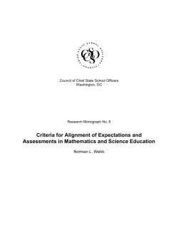Criteria for Alignment of Expectations and Assessments
