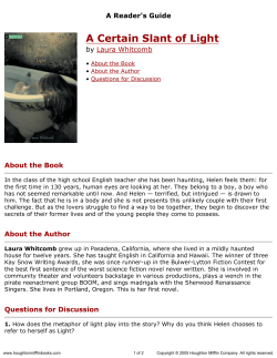 Reader`s Guide for A Certain Slant of Light published by Houghton