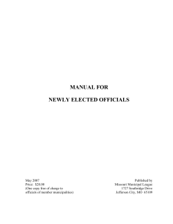 manual for newly elected officials