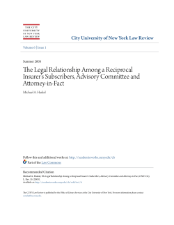 The Legal Relationship Among a Reciprocal Insurer`s Subscribers