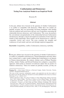 Confucianism and Democracy